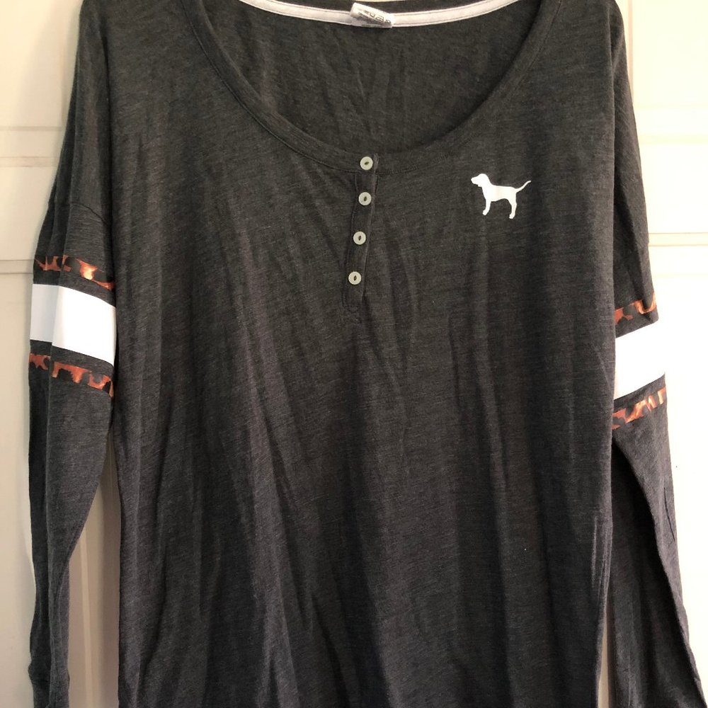 PINK Long Sleeve T-Shirt w/ Cheetah Print